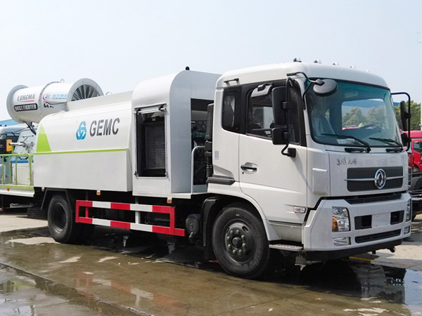 東風天錦多功能抑塵車-60米-80米發電廠用除塵霧炮車、8方-10方除霾高射程多功能抑塵車